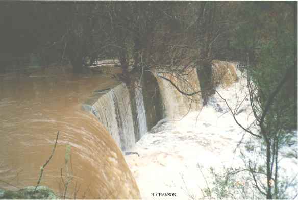 De Burgh dam during flood